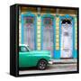 Cuba Fuerte Collection SQ - Green Vintage Car in Havana II-Philippe Hugonnard-Framed Stretched Canvas