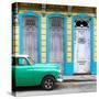 Cuba Fuerte Collection SQ - Green Vintage Car in Havana II-Philippe Hugonnard-Stretched Canvas