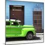 Cuba Fuerte Collection SQ - Green Vintage Car-Philippe Hugonnard-Mounted Photographic Print