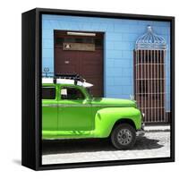 Cuba Fuerte Collection SQ - Green Vintage Car-Philippe Hugonnard-Framed Stretched Canvas