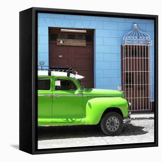 Cuba Fuerte Collection SQ - Green Vintage Car-Philippe Hugonnard-Framed Stretched Canvas