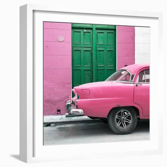 Cuba Fuerte Collection SQ - Havana 109 Street Pink-Philippe Hugonnard-Framed Photographic Print