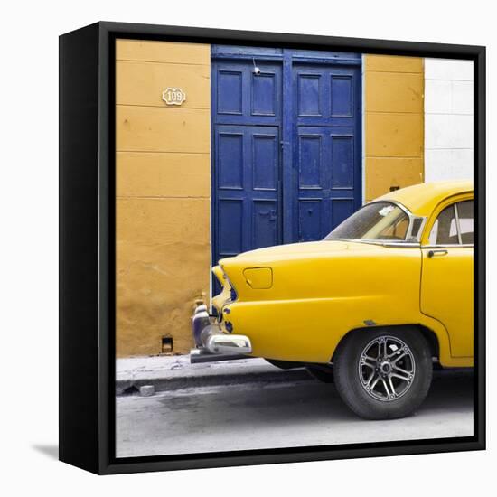 Cuba Fuerte Collection SQ - Havana 109 Street Yellow-Philippe Hugonnard-Framed Stretched Canvas