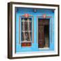 Cuba Fuerte Collection SQ - Havana Blue Façade-Philippe Hugonnard-Framed Photographic Print