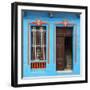 Cuba Fuerte Collection SQ - Havana Blue Façade-Philippe Hugonnard-Framed Photographic Print