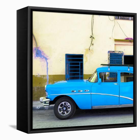 Cuba Fuerte Collection SQ - Havana Classic American Blue Car-Philippe Hugonnard-Framed Stretched Canvas