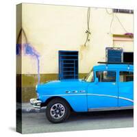 Cuba Fuerte Collection SQ - Havana Classic American Blue Car-Philippe Hugonnard-Stretched Canvas