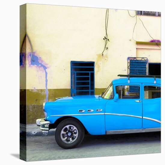 Cuba Fuerte Collection SQ - Havana Classic American Blue Car-Philippe Hugonnard-Stretched Canvas