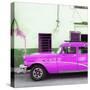 Cuba Fuerte Collection SQ - Havana Classic American Hot Pink Car-Philippe Hugonnard-Stretched Canvas