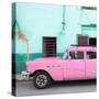 Cuba Fuerte Collection SQ - Havana Classic American Pink Car-Philippe Hugonnard-Stretched Canvas