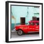 Cuba Fuerte Collection SQ - Havana Classic American Red Car-Philippe Hugonnard-Framed Photographic Print