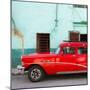 Cuba Fuerte Collection SQ - Havana Classic American Red Car-Philippe Hugonnard-Mounted Photographic Print