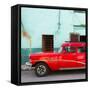 Cuba Fuerte Collection SQ - Havana Classic American Red Car-Philippe Hugonnard-Framed Stretched Canvas