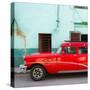 Cuba Fuerte Collection SQ - Havana Classic American Red Car-Philippe Hugonnard-Stretched Canvas
