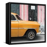 Cuba Fuerte Collection SQ - Havana Orange Car-Philippe Hugonnard-Framed Stretched Canvas