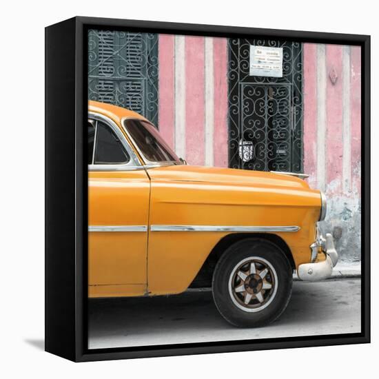 Cuba Fuerte Collection SQ - Havana Orange Car-Philippe Hugonnard-Framed Stretched Canvas