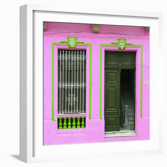 Cuba Fuerte Collection SQ - Havana Pink Façade-Philippe Hugonnard-Framed Photographic Print