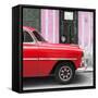 Cuba Fuerte Collection SQ - Havana Red Car-Philippe Hugonnard-Framed Stretched Canvas