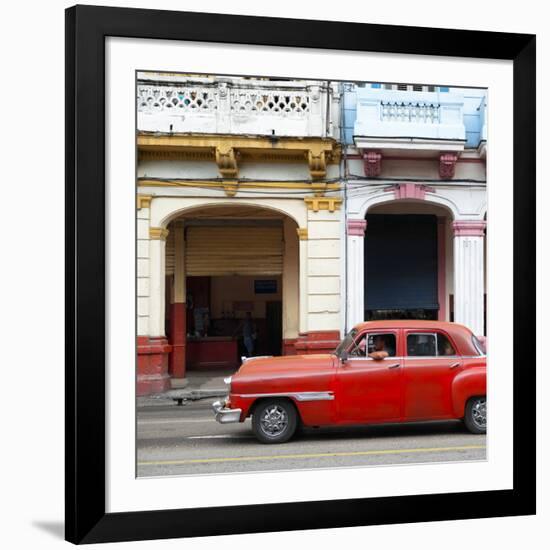 Cuba Fuerte Collection SQ - Havana Red Car-Philippe Hugonnard-Framed Photographic Print