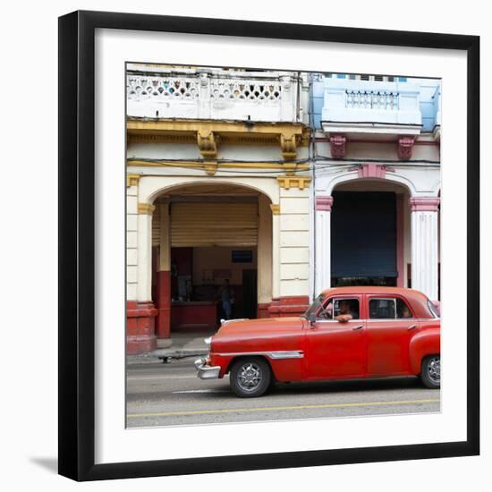 Cuba Fuerte Collection SQ - Havana Red Car-Philippe Hugonnard-Framed Photographic Print