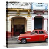 Cuba Fuerte Collection SQ - Havana Red Car-Philippe Hugonnard-Stretched Canvas