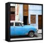 Cuba Fuerte Collection SQ - Havana's Blue Vintage Car-Philippe Hugonnard-Framed Stretched Canvas