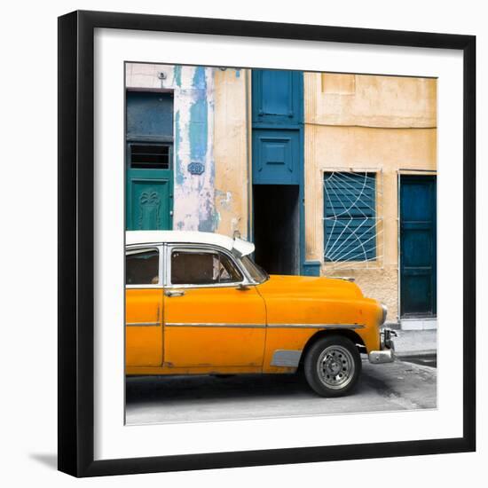 Cuba Fuerte Collection SQ - Havana's Orange Vintage Car-Philippe Hugonnard-Framed Photographic Print