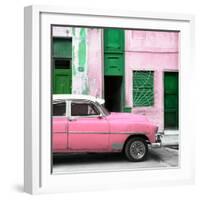 Cuba Fuerte Collection SQ - Havana's Pink Vintage Car-Philippe Hugonnard-Framed Photographic Print