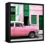 Cuba Fuerte Collection SQ - Havana's Pink Vintage Car-Philippe Hugonnard-Framed Stretched Canvas