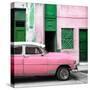 Cuba Fuerte Collection SQ - Havana's Pink Vintage Car-Philippe Hugonnard-Stretched Canvas