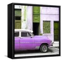 Cuba Fuerte Collection SQ - Havana's Purple Vintage Car-Philippe Hugonnard-Framed Stretched Canvas