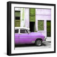 Cuba Fuerte Collection SQ - Havana's Purple Vintage Car-Philippe Hugonnard-Framed Photographic Print