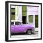 Cuba Fuerte Collection SQ - Havana's Purple Vintage Car-Philippe Hugonnard-Framed Photographic Print