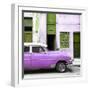 Cuba Fuerte Collection SQ - Havana's Purple Vintage Car-Philippe Hugonnard-Framed Photographic Print