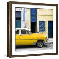 Cuba Fuerte Collection SQ - Havana's Yellow Vintage Car-Philippe Hugonnard-Framed Photographic Print