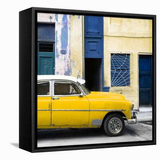 Cuba Fuerte Collection SQ - Havana's Yellow Vintage Car-Philippe Hugonnard-Framed Stretched Canvas