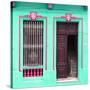 Cuba Fuerte Collection SQ - Havana Turquoise Façade-Philippe Hugonnard-Stretched Canvas