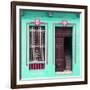 Cuba Fuerte Collection SQ - Havana Turquoise Façade-Philippe Hugonnard-Framed Photographic Print