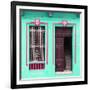 Cuba Fuerte Collection SQ - Havana Turquoise Façade-Philippe Hugonnard-Framed Photographic Print