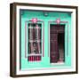 Cuba Fuerte Collection SQ - Havana Turquoise Façade-Philippe Hugonnard-Framed Photographic Print