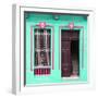 Cuba Fuerte Collection SQ - Havana Turquoise Façade-Philippe Hugonnard-Framed Photographic Print