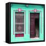 Cuba Fuerte Collection SQ - Havana Turquoise Façade-Philippe Hugonnard-Framed Stretched Canvas