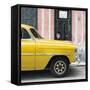 Cuba Fuerte Collection SQ - Havana Yellow Car-Philippe Hugonnard-Framed Stretched Canvas