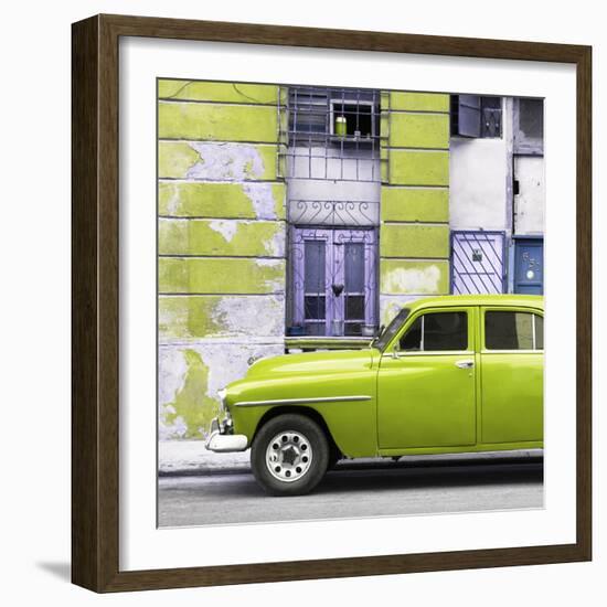 Cuba Fuerte Collection SQ - Lime Green Classic American Car-Philippe Hugonnard-Framed Photographic Print