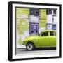 Cuba Fuerte Collection SQ - Lime Green Classic American Car-Philippe Hugonnard-Framed Photographic Print