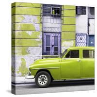Cuba Fuerte Collection SQ - Lime Green Classic American Car-Philippe Hugonnard-Stretched Canvas