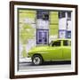 Cuba Fuerte Collection SQ - Lime Green Classic American Car-Philippe Hugonnard-Framed Photographic Print