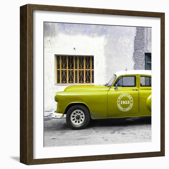 Cuba Fuerte Collection SQ - Lime Green Pontiac 1953 Original Classic Car-Philippe Hugonnard-Framed Photographic Print