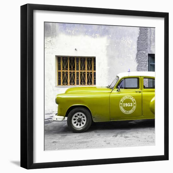 Cuba Fuerte Collection SQ - Lime Green Pontiac 1953 Original Classic Car-Philippe Hugonnard-Framed Photographic Print