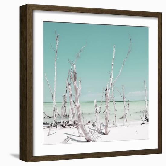 Cuba Fuerte Collection SQ - Ocean Wild Nature - Pastel Coral Green-Philippe Hugonnard-Framed Photographic Print